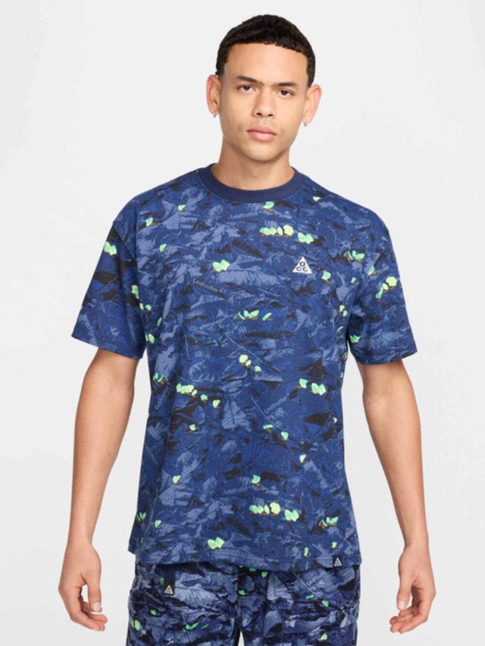 Nike ACG Dri-FIT Shirt Midnight Navy Blue Camo Leaf Loose Fit